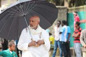man, umbrella, ethiopia